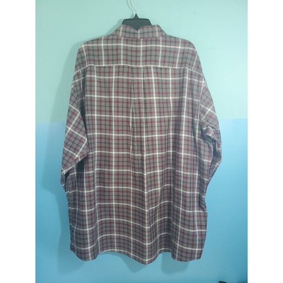 Men XXL Button Front Plaid Shirt Chest Pocket By Jos A Bank Travelers Collection - Picture 2 of 11